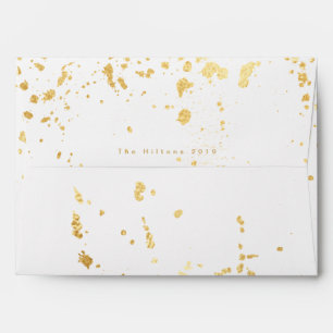 Elegant Flakes of Foil Sparkling Splatters Envelope