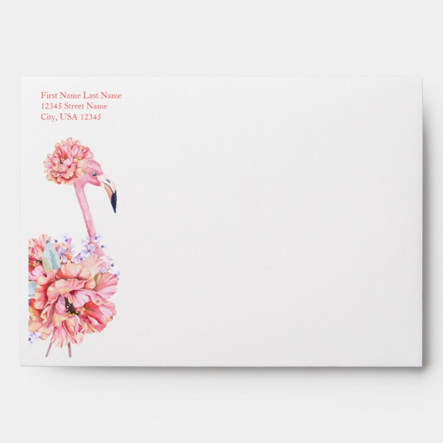 Elegant Flamingo Envelope (Front)