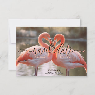 Elegant Flamingo Love Save the Date Template