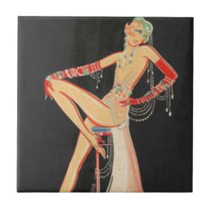 Elegant Flapper Ceramic Tile