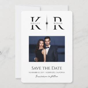 Elegant Flare Monogram Wedding Save the Date