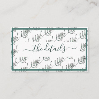 Elegant Flat Modern Botanical Green Enclosure Card