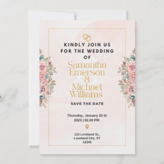Elegant flat wedding invitation