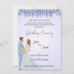 Elegant Flat Wedding Invitation Customisable