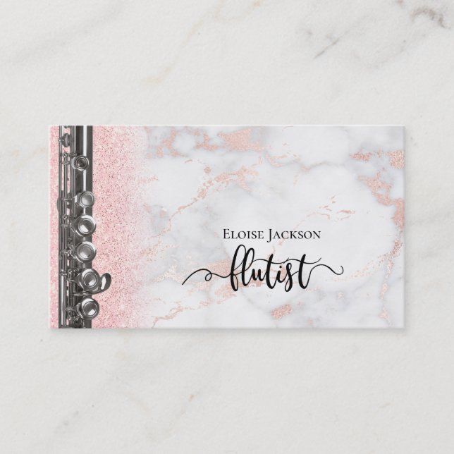 elegant flautist design business card (Front)