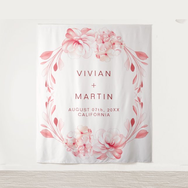 Elegant Flawless Sakura Blossom Wedding  Tapestry (Front)