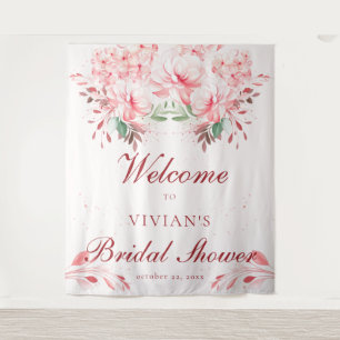 Elegant Flawless Sakura Pink Bridal Shower Welcome Tapestry