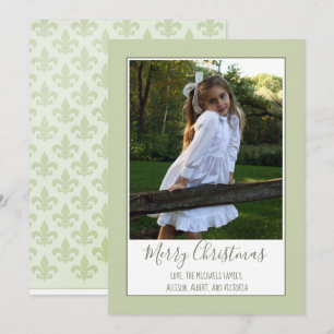 Elegant Fleur De Lis Christmas Photo Cards