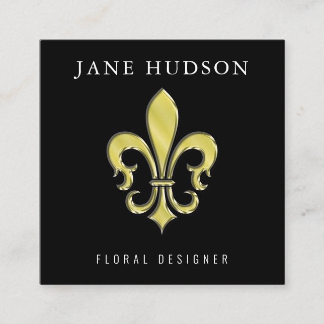 Elegant Fleur de Lis Design Business Card (Front)