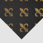 elegant Fleur De Lis pattern black gold party wrap