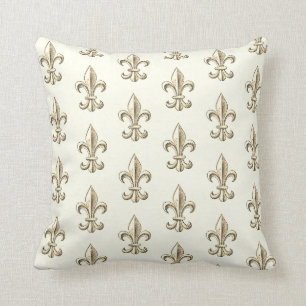 Elegant Fleur de Lis Pattern Throw Pillow