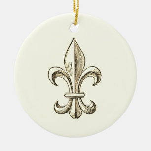Elegant Fleur de Lis Plain Christmas Ornament