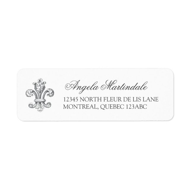 Elegant Fleur de Lis Return Address Label (Front)