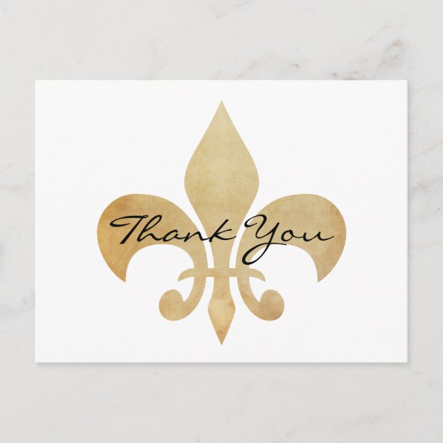 Elegant Fleur de Lis Thank You Postcard (Front)