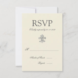 Elegant Fleur de Lis Wedding RSVP Card