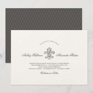 Elegant Fleur de Lis Wedding with RSVP Invitation