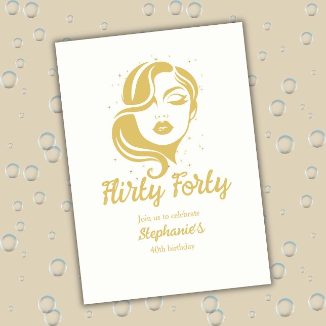 Elegant Flirty Forty Women's 40th Birthday Invitation (Creator Uploaded)