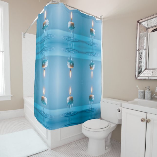 Elegant Floating Candle Shower Curtain (In Situ)