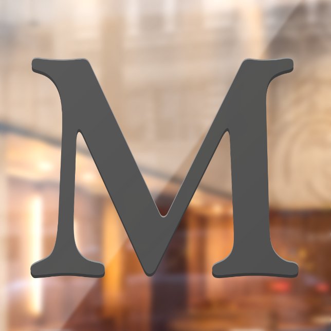 Elegant Floating Dark Grey Custom Monogram Initial (Sheet 2)