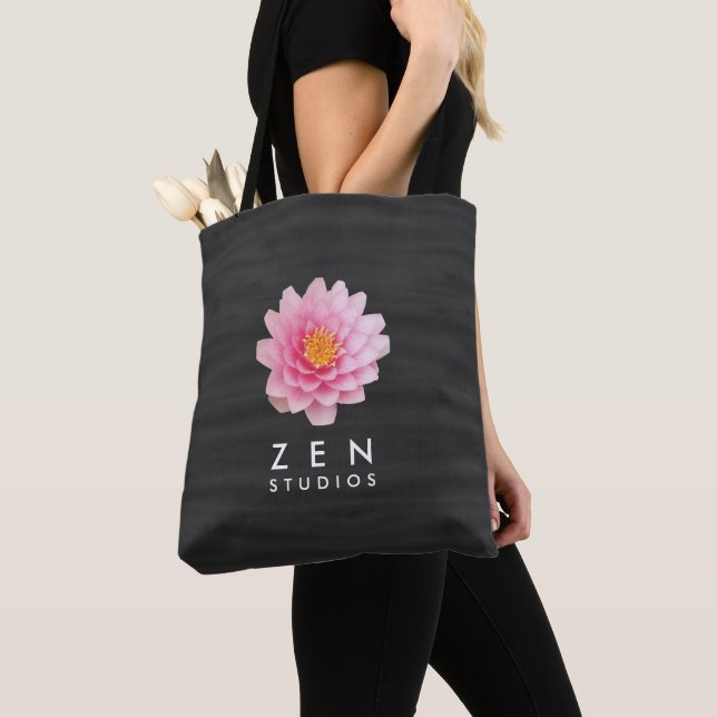 Elegant Floating Pink Lotus Flowers Tote Bag (Close Up)