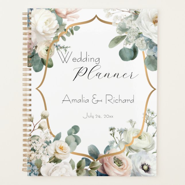 Elegant Flora Personalised Wedding Planner (Front)
