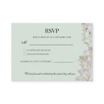 Elegant Flora Wedding RSVP Card 