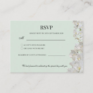 Elegant Flora Wedding RSVP Card 