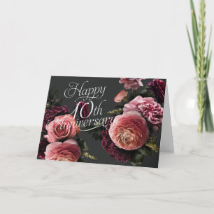 Elegant Floral-10th Wedding Anniversary Card