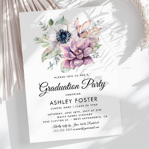 Elegant Floral 2026 Graduation Party Invitation