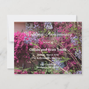Elegant Floral 50th Wedding Anniversary Invitation