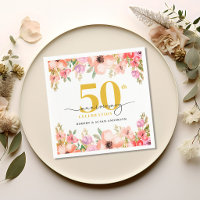 Elegant Floral 50th Wedding Anniversary