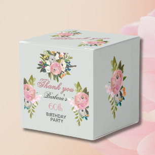 Elegant Floral 60th Birthday Favour Box