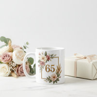 Elegant Floral 65th Birthday Custom Name & Date