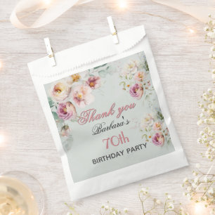 *Elegant Floral 70th Birthday Favour Bag