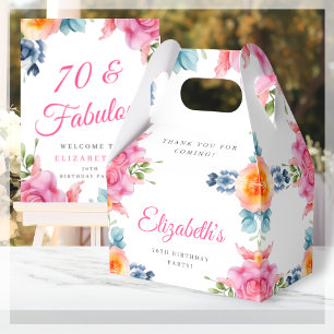 Elegant Floral 70th Birthday Favour Box