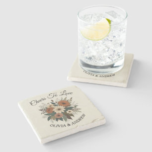 Elegant floral accents and colour palette Stone Coaster