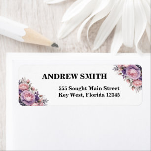 Elegant Floral Address Label for Personal Use Return Address Label