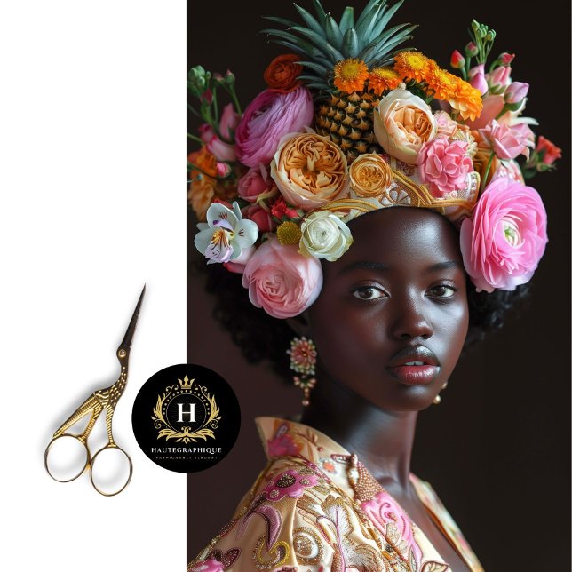 Elegant Floral African American Woman Decoupage  Tissue Paper (Creator Uploaded)