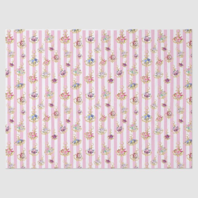 Elegant Floral Anchor Tissue Paper (Front)