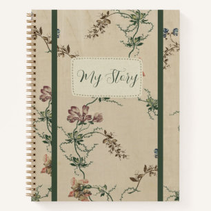 Elegant Floral Antique Pattern Notebook