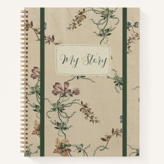 Elegant Floral Antique Pattern Notebook