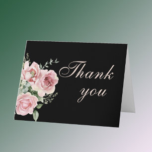Elegant Floral Any Year Birthday Thank You Card
