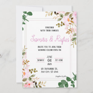 Elegant Floral Arboreal Wedding Invitation