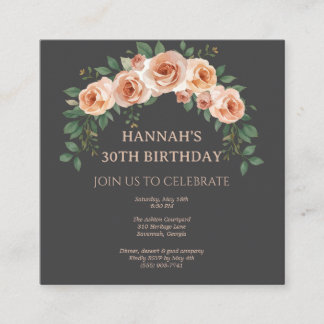Elegant Floral Arch Frame Birthday Invitation