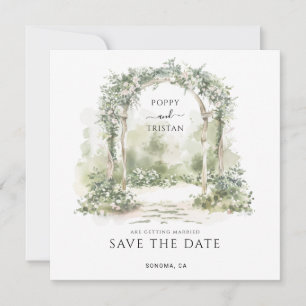 Elegant Floral Arch Garden Wedding Save The Date