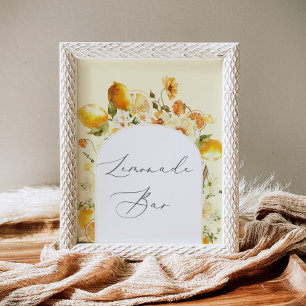 Elegant floral arch Lemonade Bar Poster