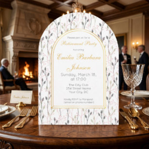 Elegant Floral Arch Retirement Party Invitation