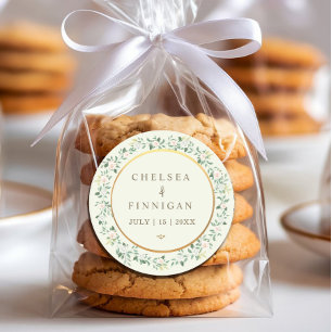 Elegant Floral Arch Wedding  Classic Round Sticker