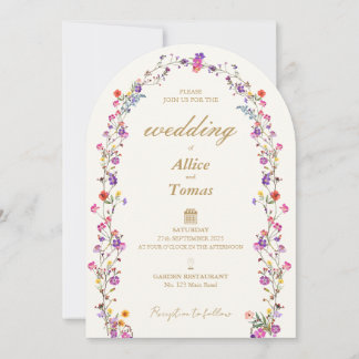 Elegant Floral Arch Wedding Invitation