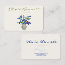 Elegant Floral Art Event Planner Business Card